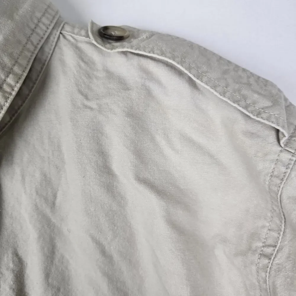 VTG Banana Republic Safari‎ Utility Jacket Khaki Beige Cotton Men's Large. Flaws